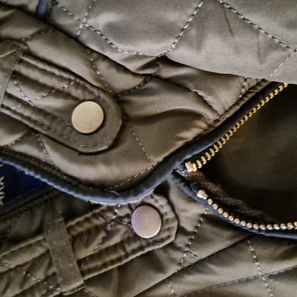 Lark + Grey Quilted Olive Green Vest with Zipper - Picture 6 of 8